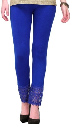 Yezi Ankle Length Western Wear Legging(Blue, Self Design)