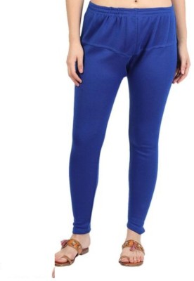 24Hour Fashion Ankle Length  Western Wear Legging(Blue, Solid)