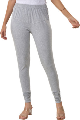 Lyra Churidar Length Ethnic Wear Legging(Grey, Solid)