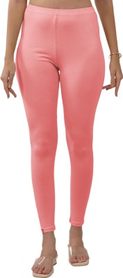 Lyra Ankle Length  Ethnic Wear Legging(Pink, Solid)