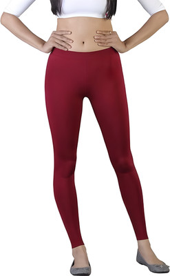 swanker Ankle Length  Western Wear Legging(Maroon, Solid)