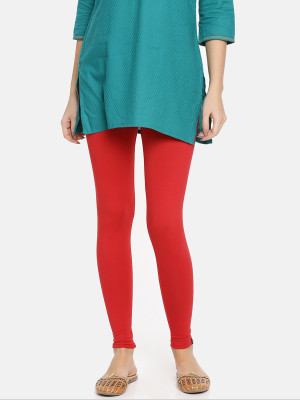 TWIN BIRDS Ankle Length  Ethnic Wear Legging(Red, Solid)