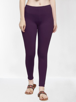 Trend Level Ankle Length Western Wear Legging(Purple, Solid)
