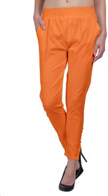 Anything Ankle Length  Western Wear Legging(Orange, Solid)