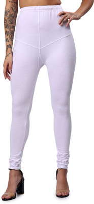 VIKESA Churidar Length Ethnic Wear Legging(White, Solid)