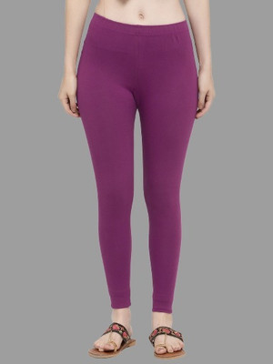 Trend Level Ankle Length Western Wear Legging(Purple, Solid)