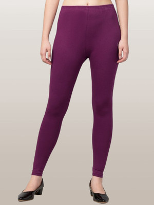 Trend Level Ankle Length  Western Wear Legging(Purple, Solid)