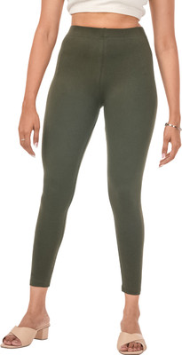 LoveiT Ankle Length Western Wear Legging(Dark Green, Solid)