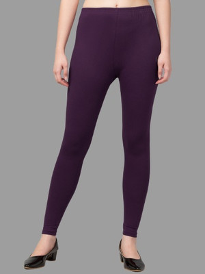 Trend Level Ankle Length  Western Wear Legging(Purple, Solid)