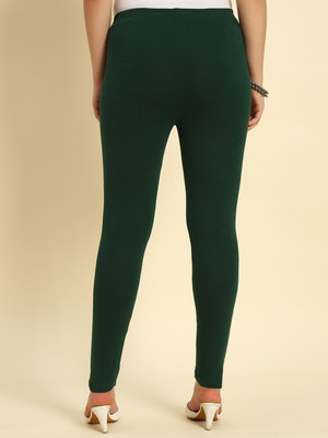 thread plus Ethnic Wear Legging(Dark Green, Solid)
