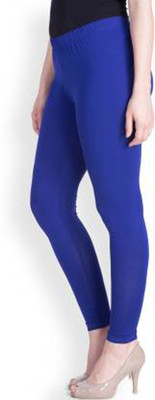 LUX LYRA Ankle Length  Western Wear Legging(Blue, Solid)