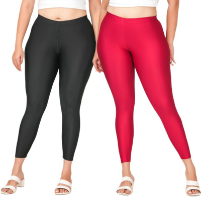 LoveiT Ankle Length Western Wear Legging(Black, Maroon, Solid)