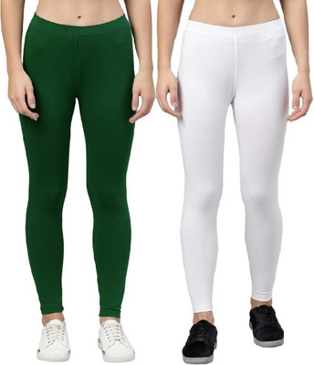ZAYANQA Ankle Length Western Wear Legging(White, Green, Solid)