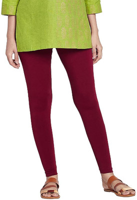 Muskesh Ankle Length  Ethnic Wear Legging(Maroon, Solid)
