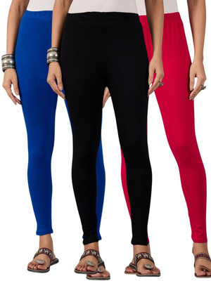 DIMPY GARMENTS Ankle Length Western Wear Legging(Blue, Pink, Black, Solid)