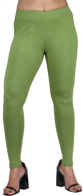 Comfort Lady Ankle Length  Ethnic Wear Legging(Light Green, Solid)