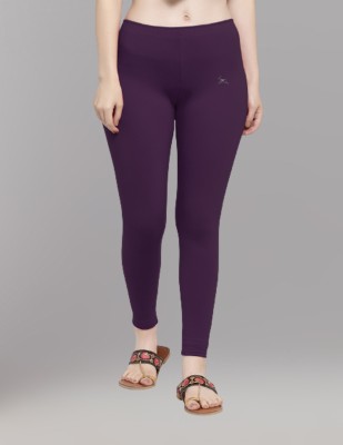 Trend Level Ankle Length Western Wear Legging(Purple, Solid)