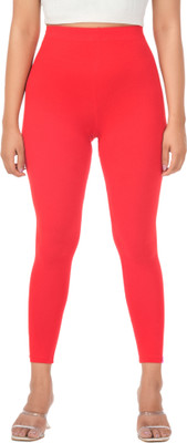 LoveiT Ankle Length Western Wear Legging(Red, Solid)