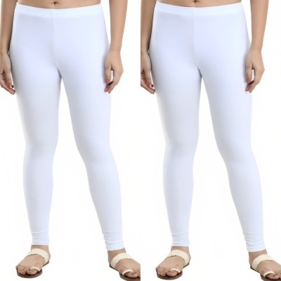 Minimus Ankle Length Western Wear Legging(White, Solid)