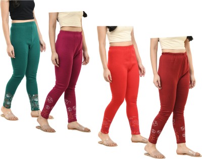 KAVYA Ankle Length  Western Wear Legging(Green, Brown, Maroon, Floral Print)