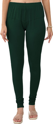 Lyra Churidar  Ethnic Wear Legging(Dark Green, Solid)
