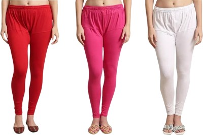 Kanya designs Churidar  Ethnic Wear Legging(Red, Pink, White, Solid)