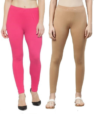 ZAYANQA Ankle Length Western Wear Legging(Beige, Pink, Solid)