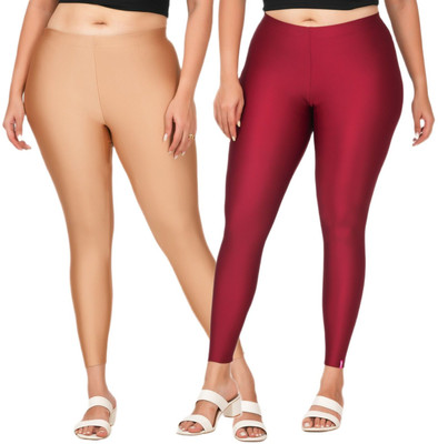 LoveiT Ankle Length Western Wear Legging(Brown, Maroon, Solid)