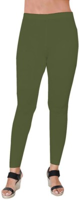 Lw Fashion Club Ankle Length  Western Wear Legging(Dark Green, Solid)