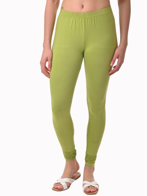 FLY BIRDS Churidar Length Western Wear Legging(Green, Solid)
