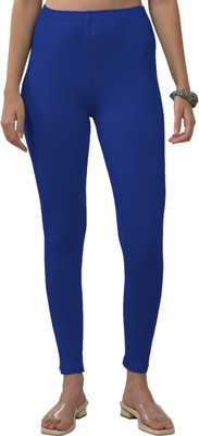 Lyra Ankle Length  Western Wear Legging(Blue, Solid)