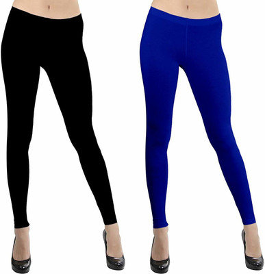 LUX LYRA Ankle Length  Western Wear Legging(Blue, Black, Solid)