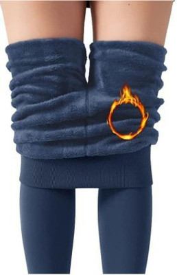EYESOFPANTHER Ankle Length Winter Wear Legging(Blue, Solid)
