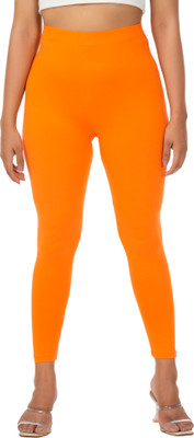 LoveiT Ankle Length Western Wear Legging(Orange, Solid)