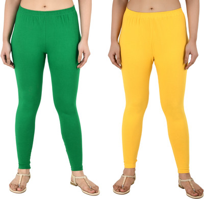 Samiksha Fashion Western Wear Legging(Green, Solid)