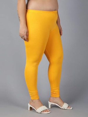 Ridkus Ankle Length Ethnic Wear Legging(Yellow, Solid)