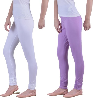 Dollar Missy Ethnic Wear Legging(White, Pink, Solid)