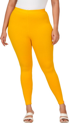 LoveiT Ankle Length Western Wear Legging(Yellow, Solid)