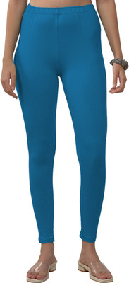 Lyra Ankle Length  Ethnic Wear Legging(Blue, Solid)