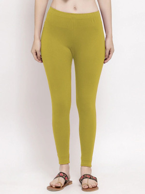 ABE Ankle Length Western Wear Legging(Light Green, Solid)