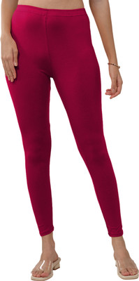 Lyra Ankle Length  Ethnic Wear Legging(Pink, Solid)