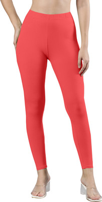 femmora 3/4th/Calf Length Ethnic Wear Legging(Red, Solid)
