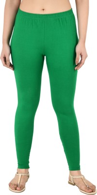 PREEGO Ankle Length Western Wear Legging(Green, Solid)