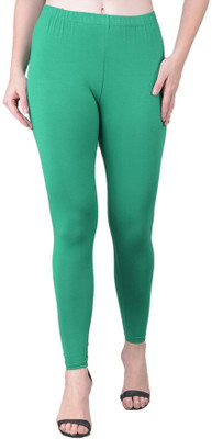 Comfort Lady Ankle Length  Ethnic Wear Legging(Green, Solid)