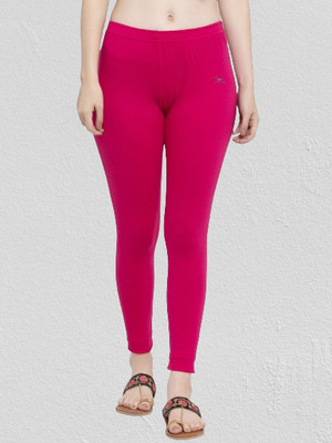 Trend Level Ankle Length  Western Wear Legging(Pink, Solid)