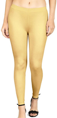 NexG Ankle Length Western Wear Legging(Gold, Solid)