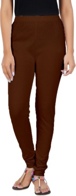 KP BROS Churidar  Ethnic Wear Legging(Brown, Solid)