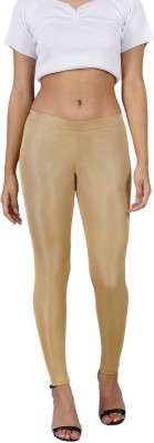 INDIAN FLOWER Ankle Length Western Wear Legging(Gold, Solid)