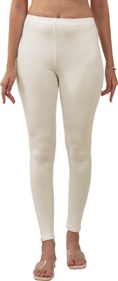 Lyra Ankle Length Ethnic Wear Legging(White, Solid)