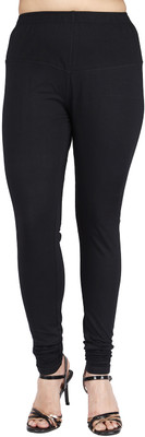 Comfort Lady Churidar Length Ethnic Wear Legging(Black, Solid)